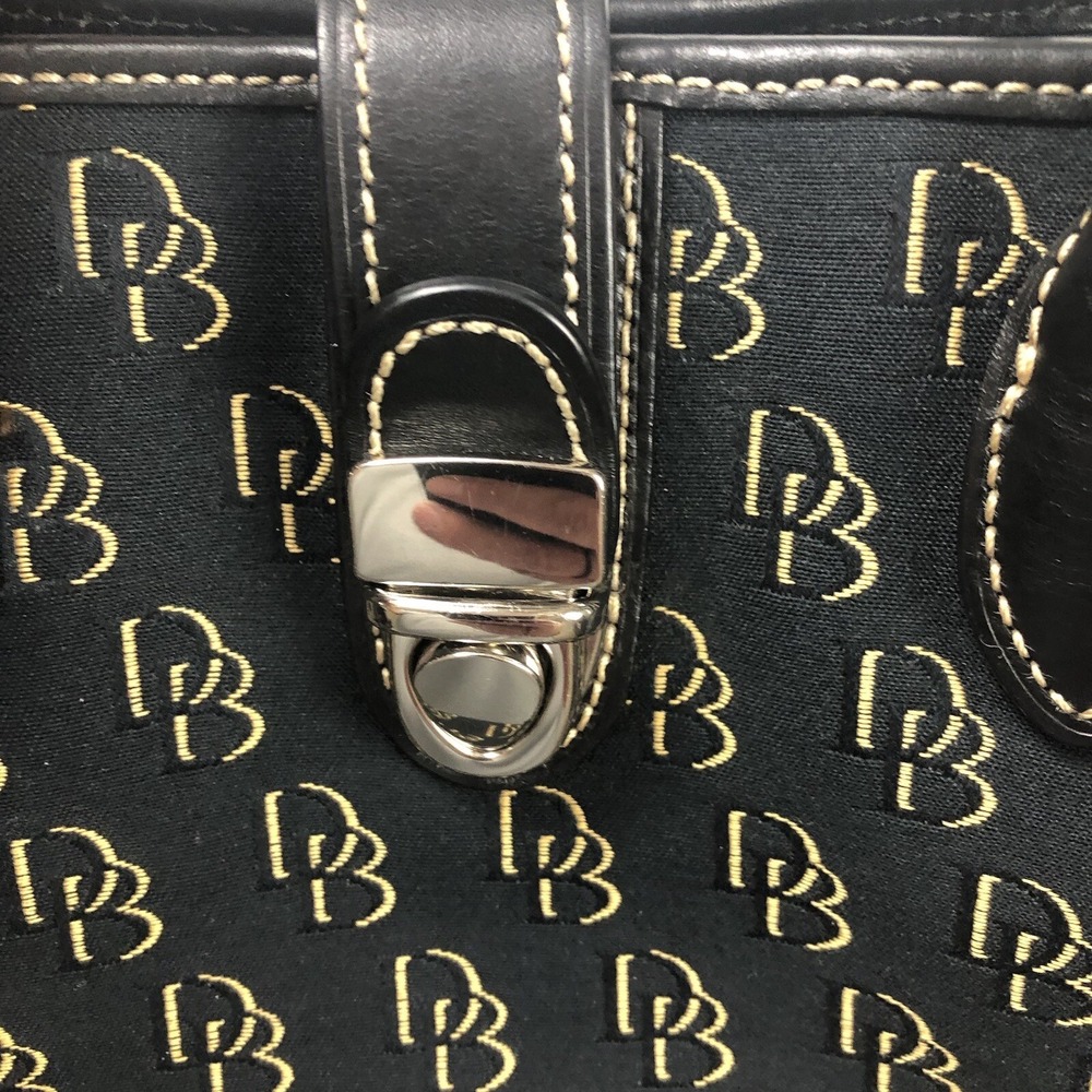 DOONEY & BOURKE Shadow Signature Shoulder Hand Bag Black Gold removable strap - Picture 9 of 16